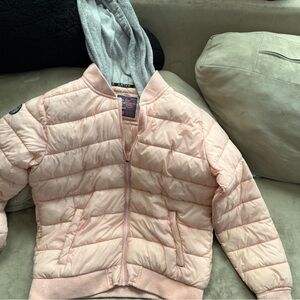 Justice Pink Quilted Jacket with Hood